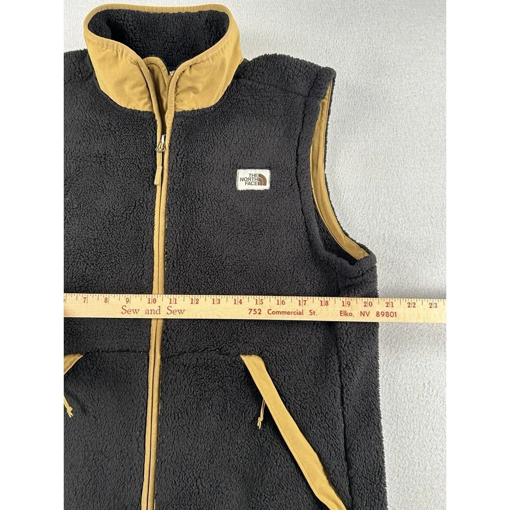 The North Face Sherpa Campshire Vest Men's MEDIUM Navy/Tan Full Zip